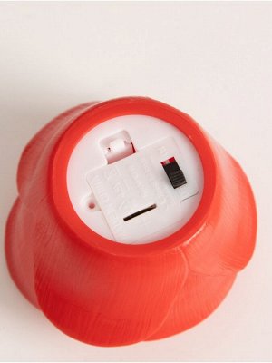 Фигурка светящаяся RISALUX «Роза», LED-ночник, 2 Вт, LR44, красный, 6.6x6.6x4см