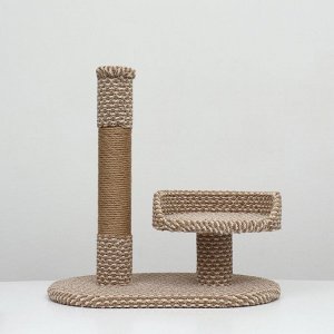 Когтеточка "Бока", ковролин, джут, 60 х 40 х 70 см, бежевая