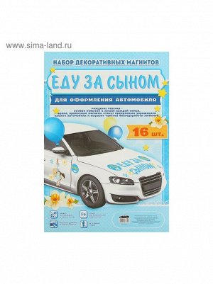 Набор магнитов на авто Еду за сыном! 42 х 29,7 см