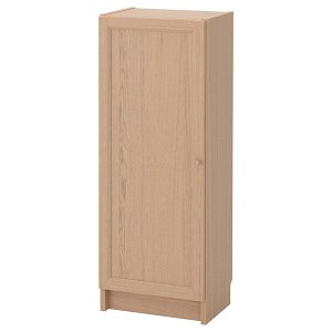 IKEA БИЛЛИ ОКСБЕРГ Стеллаж с дверью, дубовый шпон, беленый, 40x30x106 см