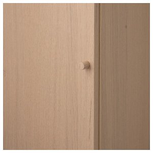 БИЛЛИ / ОКСБЕРГ Стеллаж с дверью, дубовый шпон, беленый, 40x30x106 см