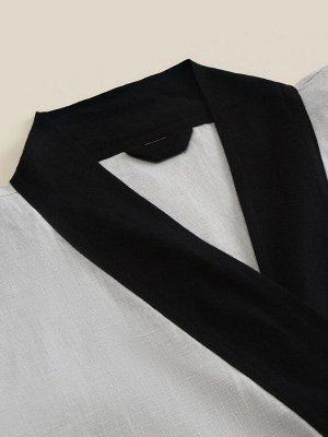 Халат женский домашний SL HOME "Elegant", размер 44-52, 100% лён, 150г/м2