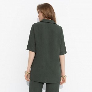 Рубашка из жатой ткани, Шёлковая уверенность (dark green)