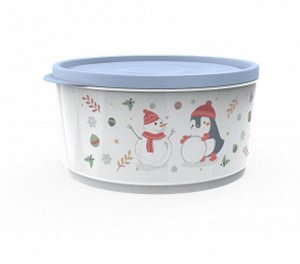 Банка для сыпучих продуктов 2,4л круг [CHRISTMAS] БЕЛЫЙ