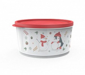 Банка для сыпучих продуктов 2,4л круг [CHRISTMAS] БЕЛЫЙ