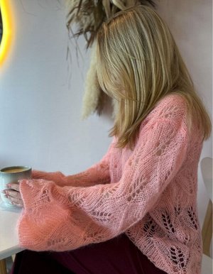 Джемпер ажурный из кид мохера