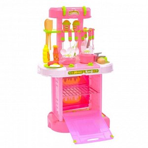 Игровой модуль кухня «Розовая мечта» с аксессуарами, складывается в чемодан, световые и звуковые эффекты, уценка