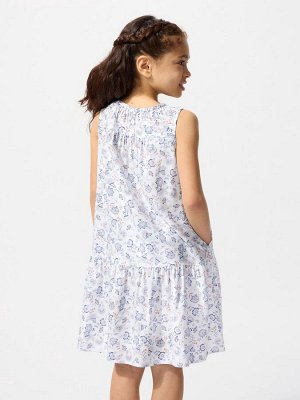 UNIQLO - платье для девочки с принтом и ярусным кроем - 68 BLUE
