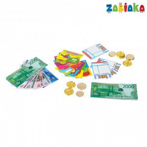 ZABIAKA Игровой набор «Мой магазин»: бумажные купюры, монеты, ценники, чеки