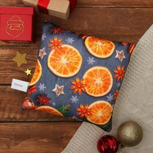 Подушка-антистресс «С Новым Годом», новогодняя, апельсины, 22х20 см