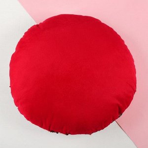 Подушка «Единорог», двусторонние пайетки, цвет красный
