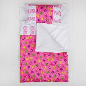 Постельное бельё для кукол «Медузы на розовом», простынь, одеяло, подушка