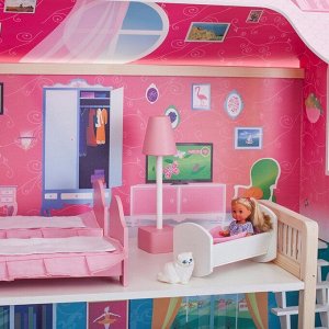 Кукольный домик «Муза» (16 предметов мебели, лестница, лифт, качели)