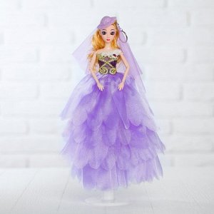 Кукла на подставке «Принцесса», сиреневое платье, шляпка