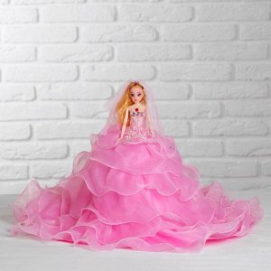 Кукла на подставке «Принцесса», розовое платье с воланами