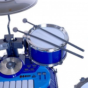 Барабанная установка «Настоящий барабанщик» с пианино, стульчиком, микрофоном, МИКС