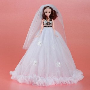 Кукла на подставке «Принцесса», музыкальная, белое платье, фата