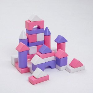 Строительный набор, 36 элементов, 60*60, цвет розовый