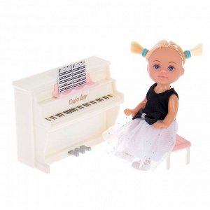 Кукла малышка «Милена» с пианино со звуковым эффектом, собачкой и аксессуарами, МИКС