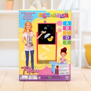 Кукла-модель шарнирная «Учительница» с малышкой и аксессуарами, МИКС