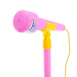 Микрофон на стойке «Волшебство», с диско-шаром, аудио-кабелем, MP3