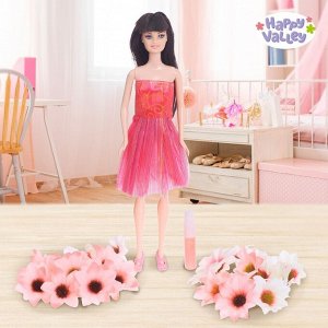 Кукла модель «Цветочная принцесса» с цветами и блёстками