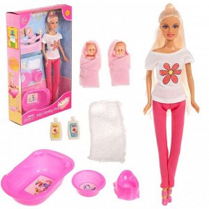Кукла модель "Лидия" с малышами и аксессуарами, МИКС
