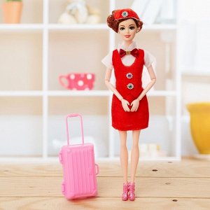 Кукла модель шарнирная «Стюардесса» с аксессуарами, МИКС