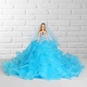 Кукла на подставке «Принцесса», голубое платье с воланами