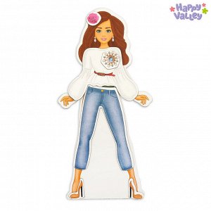 Магнитный набор с куклой, фоном и наклейками «Высокая мода»