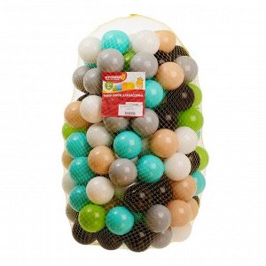 Набор шаров 150 шт, цвета: бирюзовый, серый, белый, чёрный, салатовый, бежевый, диаметр 7,5 см