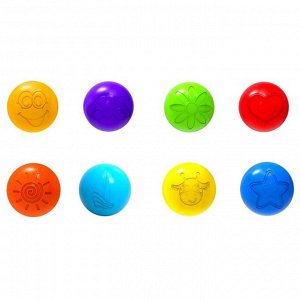 Шарики для сухого бассейна с рисунком, диаметр шара 7,5 см, набор 8 штук, цвет разноцветный