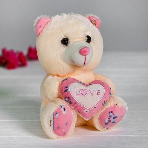 Мягкая игрушка «Мишка с сердцем», цвет розовый