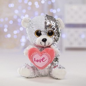 Мягкая игрушка «Медведь с сердцем», пайетки
