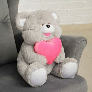 Мягкая игрушка "Медведь" с сердцем, 40 см, МИКС