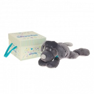 Мягкая игрушка "Собака", цвет серый/бирюзовый, 45 см