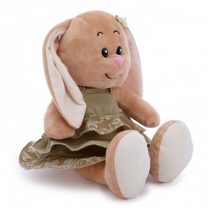 Мягкая игрушка «Зайка Милашка» в платье в горошек с воланами, 30 см