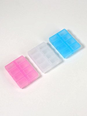 Таблетница, английские буквы, 7.4x6.2x2.1 см, 8 секций, МИКС