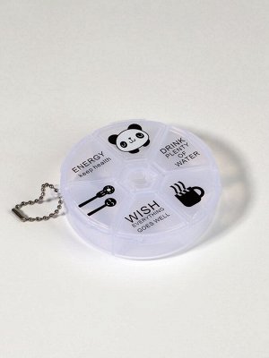 Таблетница Keep health, с цепочкой, d=8x2 см, 6 секций, МИКС