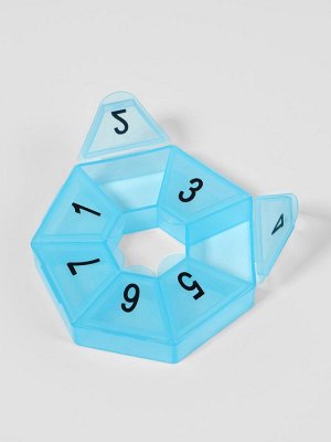 Таблетница «Цифры», 7.5x7.5x1.7 см, 7 секций, МИКС