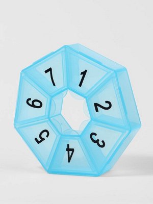 Таблетница «Цифры», 7.5x7.5x1.7 см, 7 секций, МИКС