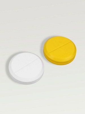 Таблетница с таблеторезкой, d=7x2.3 см, 1 секция, МИКС