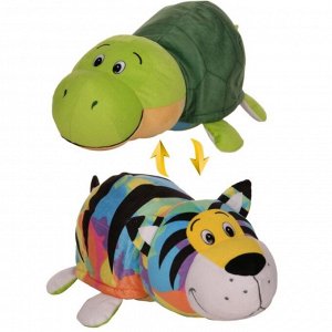 Мягкая игрушка-вывернушка 2 в 1 «Радужный тигр, черепаха», 40 см