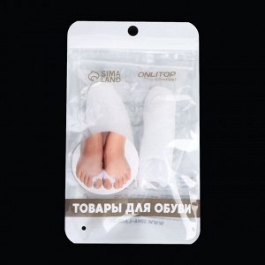 Корректоры - разделители для пальцев ног, с накладкой на косточку большого пальца, 1 разделитель, силиконовые, 7.5x3x2 см, пара, белые