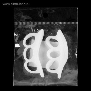 Корректоры - разделители для пальцев ног, 2 разделителя, силиконовые, 7x2 см, пара, белые