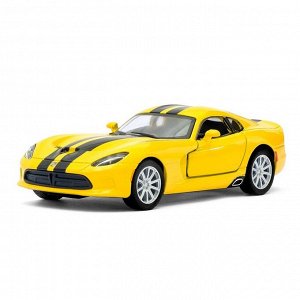 Машина металлическая SRT Viper GTS, масштаб 1:36, открываются двери, инерция, цвет жёлтый