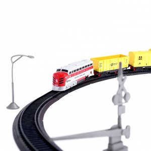 Железная дорога «Грузовой локомотив», со световыми и звуковыми эффектами, длина пути 2,92 м, цвета МИКС