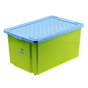 Ящик для игрушек с крышкой «Лего», 57 л, на колёсиках, цвет фисташковый
