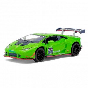 Машина металлическая Lamborghini Hurac?n LP620-2 Super Trofeo, 1:36, открываются двери, инерция, цвет зелёный