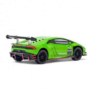 Машина металлическая Lamborghini Hurac?n LP620-2 Super Trofeo, 1:36, открываются двери, инерция, цвет зелёный